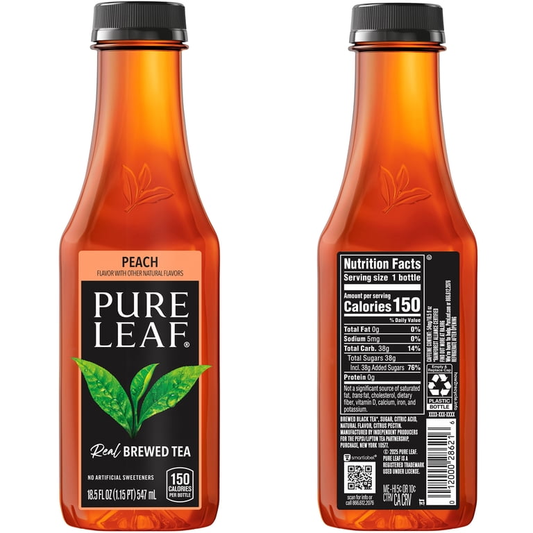 Pure Leaf Peach Iced Tea, 18.5 fl oz, 12 Pack Bottles photo 2