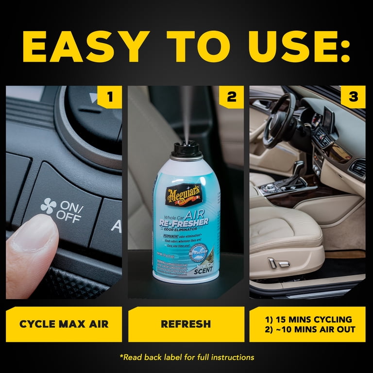 best car freshener for cigarette smoke Meguiar's G16402 Whole Car Air Re-Fresher, New Car Scent