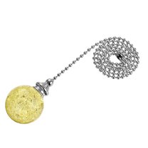 Uxcell Ceiling Fan Pull Chain Light Lighting Accessories Extension Ice Cracked Crystal Ball Pendant Golden