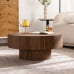 thumbnail image 4 of Round Wood 30.51 inch Coffee table for Living Room Table Walnut Suitable for Bedroom, Living Room, Office, 4 of 8