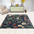thumbnail image 2 of Yayeee Area Rugs for Living Room 5.2'x4' Non Slip Washable Bedroom Floor Carpet, Floral Raspberry Pattern, 2 of 6