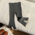 thumbnail image 4 of ZACPNCV Girls Ribbed Knit Flare Pants Elastic Waist Lace Trim Bootcut Bell Bottom Trousers Casual Stretch Leggings for Little Girls 8-9Years Dark Gray, 4 of 5