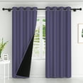 thumbnail image 2 of Lfeey Indoor/Outdoor Blackout Curtains, Grommet Window Curtains for Living Room, Dark Purple, 42 x 72 inch, 2 Panels, 2 of 6