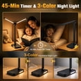 thumbnail image 6 of RELOIVE LED Desk Lamp for Home Office - 24W 3000LM Dual Head Table Lamp, Eye-Caring Dimmable Reading Light with USB Charging Port, 5 Color Modes, Foldable Craft Task Light, 6 of 10