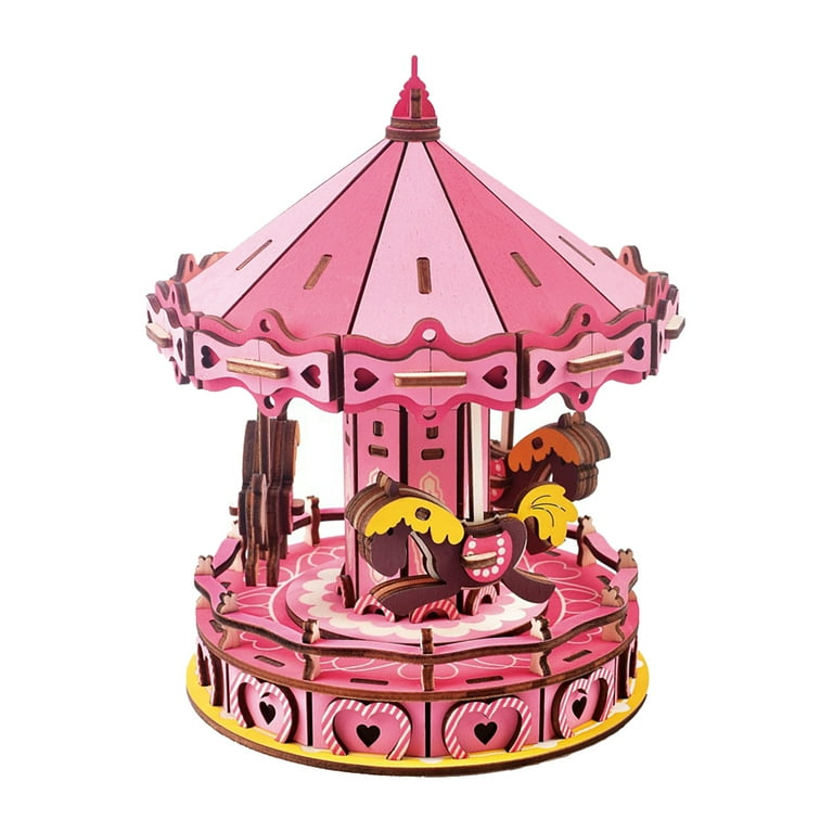 Merry Go Round Puzzle Wooden 3D Puzzle Toy Educational Jigsaw Toy