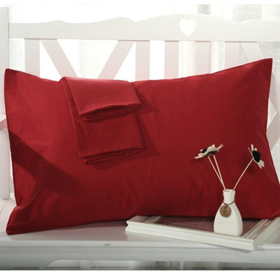 The Great American Store1800 Series Microfiber Solid Burgundy, Bolster Lumbar Throw Pillowcases (12"x 20") - Envelope Closure End - Wrinkle, Fade, Stain Resistant - Hypoallergenic