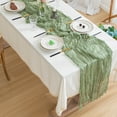 thumbnail image 3 of Cheesecloth Table Runner Boho Gauze Cheese Cloth Table Runner 35x157 Inch Long Romantic Sheer Table Runner For Wedding Bridal Baby Shower Birthday Party Light Green 100%Polyester Other decoration, 3 of 8