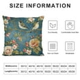 thumbnail image 5 of JEUXUS Navy Blue Chinoiserie Pillow Cover Spring Summer Floral Decorative Outdoor Throw Pillow Covers Vintage Flower Bird Pillowcase Cushion Cover for Sofa Couch Home Bedroom, 5 of 5