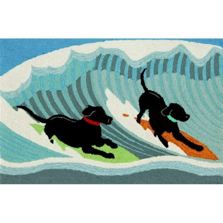 UPC 087215084100 product image for Trans-Ocean Rug Frontporch Surfing Dogs Blue Indoor/Outdoor Area Rug | upcitemdb.com