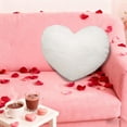thumbnail image 6 of Heart Pillow White Throw Pillows Decorative Pillows for Bed Couch Cute Faux Rabbit Fur Small Pillow for Women Valentine Anniversary Fall Christmas Home Decor(Mini, 13"x10"), 6 of 6