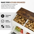thumbnail image 5 of ChVans Large Potato Storage Wood Bin, Wooden Bread Storage Bins, Decorative Potato and Onion Storage Bin with 4 Doors, Potato Bin with Grocery Section, Wooden Vegetable Storage Box with Lid, 5 of 7