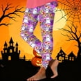 thumbnail image 1 of Edvintorg Womens Leggings Halloween Printed High Waisted Athletic Stretch Yoga Pant Plus Size Women's Clothing S-3XL Purple, 1 of 2