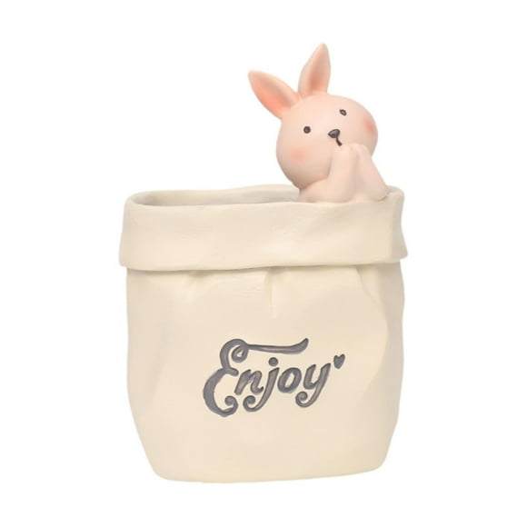 Tnarru Porte-Stylo en Résine Porte-Crayon Mignon Gobelet à Crayons Drôle Organisateur de Rangement de Bureau pour Accessoires de Bureau Maison Cadeau Pratique Déco Bunny