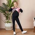 thumbnail image 1 of PatPat Kid Girls Sweatshirt and Jogger Set Leopard & Color Block Outfits Set Size 4-12, 1 of 7