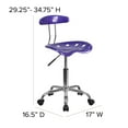thumbnail image 6 of Flash Furniture Vibrant Violet and Chrome Swivel Task Office Chair with Tractor Seat, 6 of 12