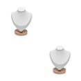 thumbnail image 2 of kurtrusly Necklace Display Bust Smooth Stable for store Showroom Retail Dresser S White 2Set, 2 of 6