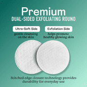 Swisspers Premium Exfoliating 100% Pure Chlorine Free Cotton Rounds, Dermatologist Tested, Soft, Absorbent, Dual-Sided, Gentle Natural Exfoliation, Sensitive Skin Safe, Vegan, Cruelty-Free, 80 Pads