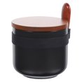 thumbnail image 5 of Dosaele Ceramic Sugar Bowl with Lid and Spoon - Black, 5 of 5