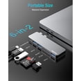 thumbnail image 2 of Hub USB-C RayCue para MacBook Pro/Air M1 M2 M3 con puertos 6 en 1, 2 of 7