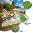 thumbnail image 2 of HIWEAVER 9' x 12' Blue Outdoor Rug PP Plastic Straw Woven Waterproof Patio Rug with Border Portable Outside Carpet for Balcony Deck Picnic Garden Decor, 2 of 7
