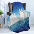 thumbnail image 4 of Ice Berg Soft Flannel Fleece Throw Blanket, Antarctic Scene with High Snowy Formations in the Ocean, Cozy Plush for Indoor and Outdoor Use, 50" x 70", Cobalt Blue Sea Blue, by Ambesonne, 4 of 5