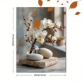 thumbnail image 3 of White Orchid on Spa Stones Canvas Print, Floral Meditation Art, Spa & Relaxation Wall Decor, 3 of 8