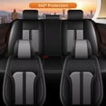 thumbnail image 3 of LAONNVIR Seat Covers Full Set Fit for Chevy Equinox 2007-2025 Breathable Waterproof Car Seat Covers 5 Seats Leather Front and Rear Seat Covers Grey,Full Set(5 Seats), 3 of 8