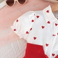 thumbnail image 5 of Girls Valentines Dress Puff Sleeve Heart Print Tutu Dress Girls Tulle Dresses Girls Spring Clothes Girls Clothes Size 6-7 Years, 5 of 9