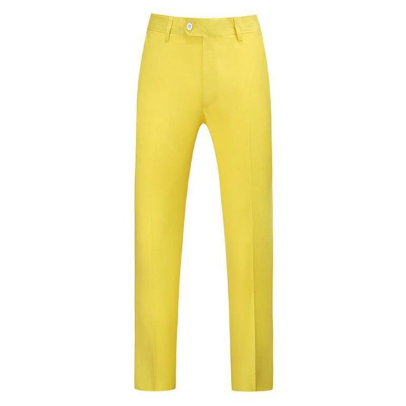 XDZJLR Casual Pants for Men Classic Veneer Crease Flat Head Chinos Mature Straight Leg Trousers
