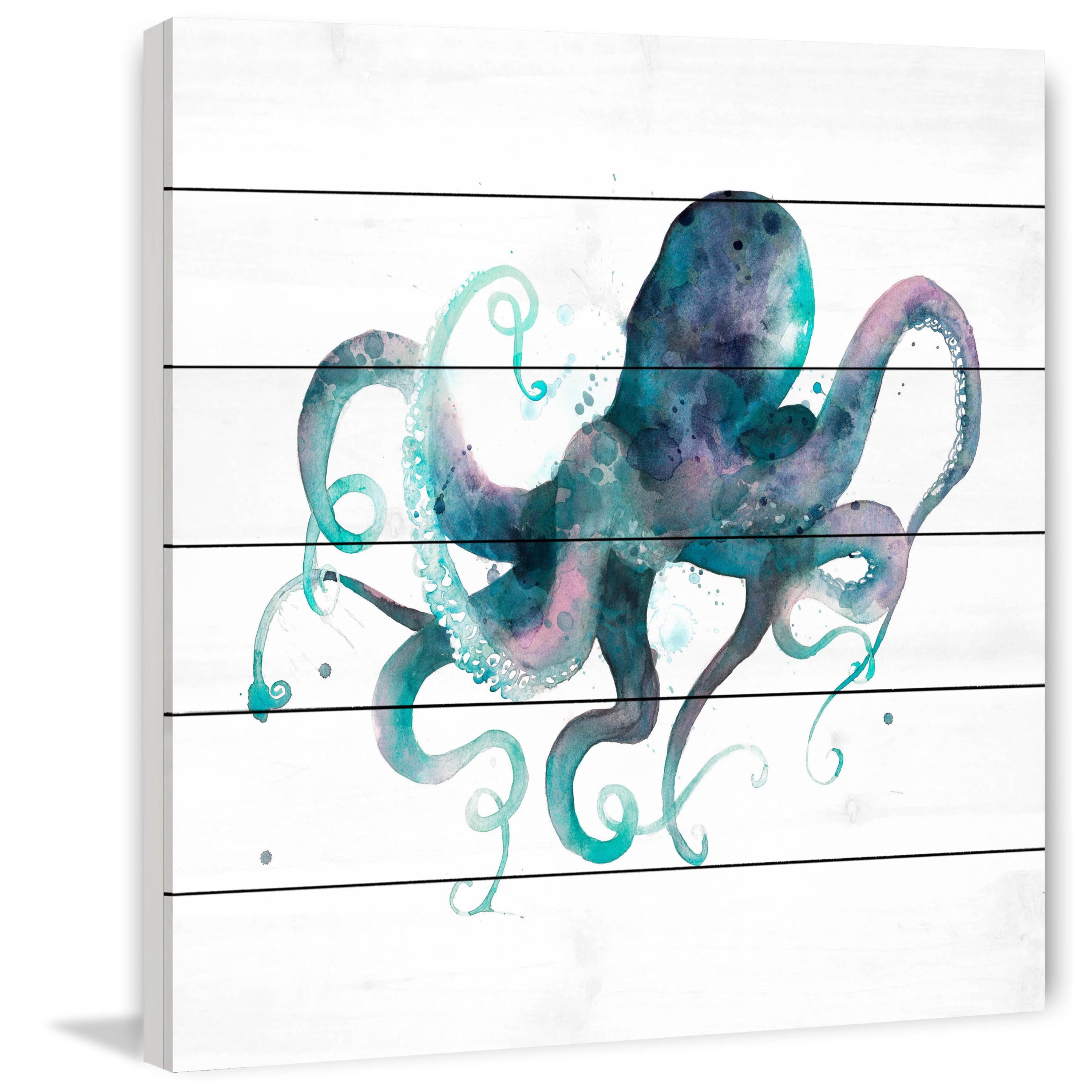Marmont Hill "Tentacles II" Painting Print on White Wood