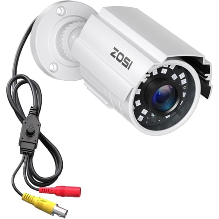 1080P HD 1920TVL Hybrid 4-in-1 TVI CVI AHD 960H CVBS CCTV Security Camera,80ft Night Vision,2MP Weatherproof Aluminum Metal Bullet Camera for 960H,720P,1080P,5MP,4K Analog Surveillance DVR-White