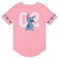 thumbnail image 3 of Disney Women's Lilo and Stitch Baseball Jersey, Graphic Print Stitch Baseball Shirt Pink - S, 3 of 6