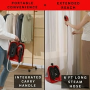 SALAV Deluxe DuoPress Steamer and Iron Station with Steam Levels and Digital Display, Red