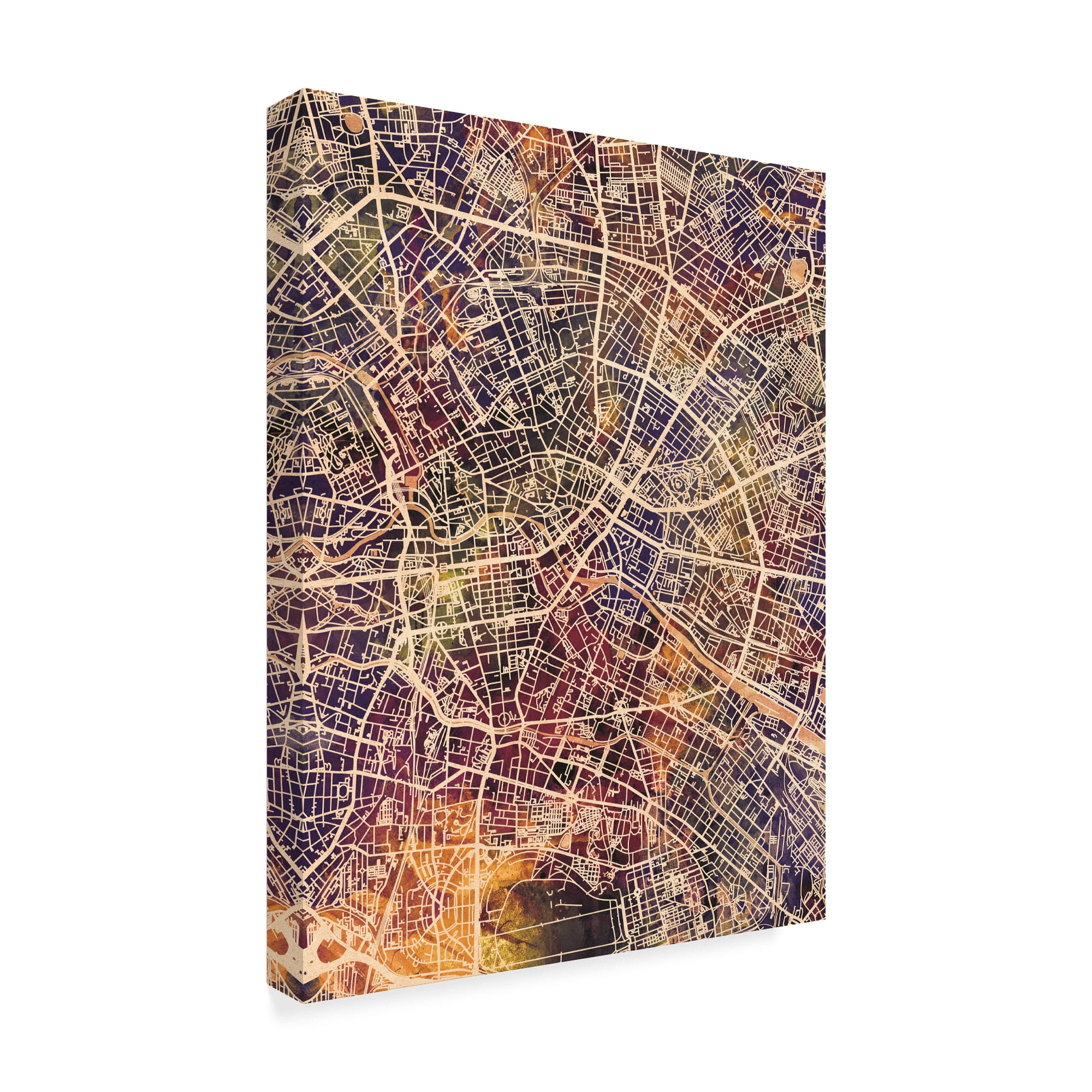 Trademark Fine Art 'Berlin Germany City Map II' Canvas Art by Michael Tompsett