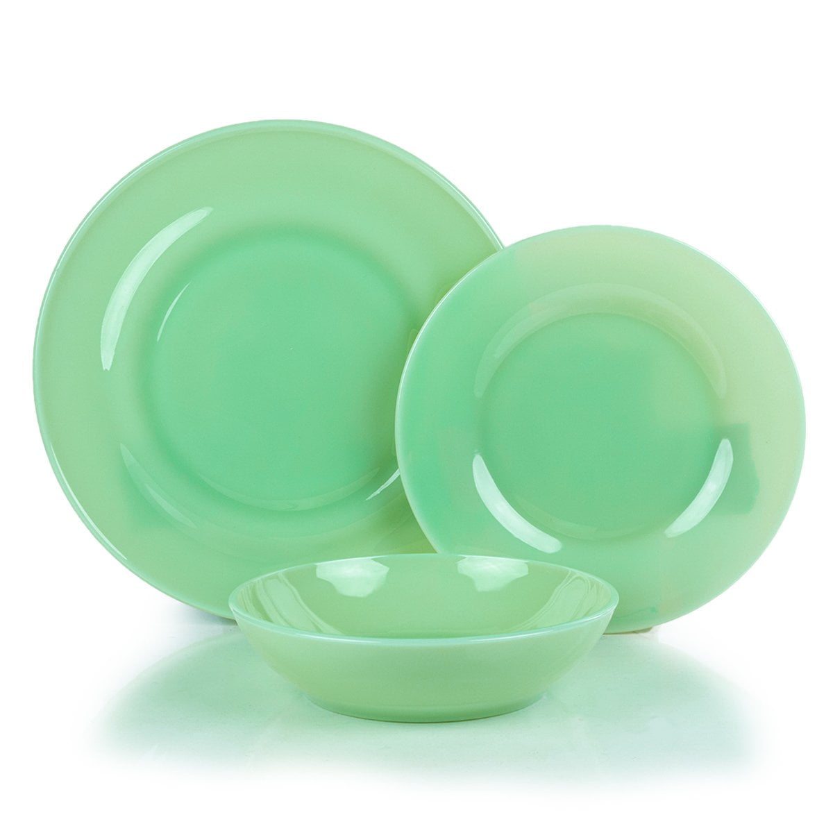 Mosser Glass 12Piece Dinnerware Set Jadeite