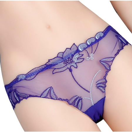 

Brglopf Sheer Mesh Panties for Women Floral Lace Embroidered Underwear Briefs See Through Thongs G-string Underpants Cheeky Hipster Panty