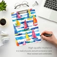thumbnail image 3 of FORMRS Acrylic Clipboard with Low Profile Clip Standard A4 Letter Size, 12.5" x 9", Yellow Hand Drawn Sailboats, 3 of 8
