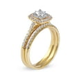 thumbnail image 4 of 3/4 Carat T.W. Diamond 10kt Yellow Gold Double Halo Engagement Ring Set, 4 of 6
