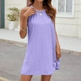 thumbnail image 4 of Blczomt Dresses for Women Under $5 Beach Casual Halter Tank Dress Loose Fit 2025 Summer Purple Clothes for Women, 4 of 7