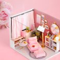 thumbnail image 4 of DIY Miniatura Casa de Muñecas Kit Realista Mini 3D Rosa Casa de Madera MABOTO Casa de muñecas de bricolaje, 4 of 7