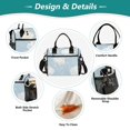 thumbnail image 3 of Small Cooler Bag Lunch Bag Portable Meal Bag Work Meal Bag Outdoor Meal Bag Travel Meal Bag Picnic Meal Bag Going Out Meal Bag Pretty Blue White Flowers, 3 of 6