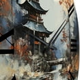 thumbnail image 3 of Designart "Orange Grey Asian horizon I" Abstract Landscape Oversized Wall Clock, 3 of 5