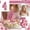 A004- Style D, variant on Birthday Number Candle, Glitter Pink Flower Decorated, 1 Piece,Suitable for Birthday Party Cake Decoration