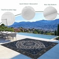 thumbnail image 3 of Outdoor Rug 3x5 ft Boho Flower Outdoor Large Area Rug Non Slip Rubber Navy Blue Bohemia Geometric Tribal Front Door Mat RV Rug Carpet Patio Outdoor Rugs for Backyard Balcony Deck Porch Indoor, 3 of 9