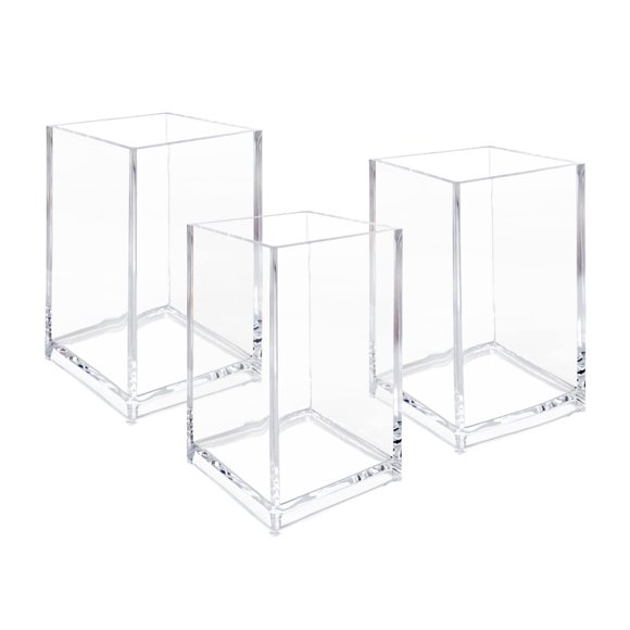 Soporte para bolígrafos cosméticos, paquete de 3 unidades, acrílico transparente, Newkita