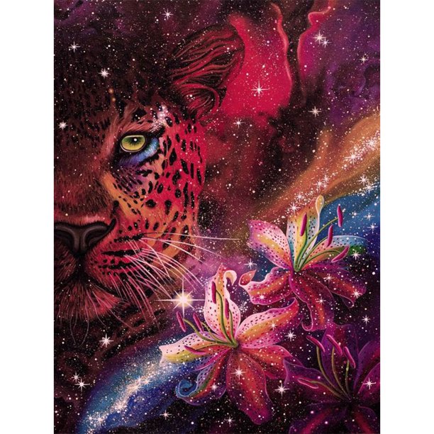 Cuadros Decorativos 5D DIY Diamond Painting Kits completo redondo taladro flor tigre mosaico imagen decoración DQrwqpou Nuevos Originales