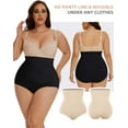 thumbnail image 6 of MANIFIQUE Plus Size Body Shaper Tummy Control Panty - Shapewear for Women, Black+Beige, 2-Pack, 6 of 6