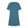 thumbnail image 4 of Liquidation Aujourd'hui Iumwxz Robes à Col Rond à Manches Courtes pour Femmes Tendance Ligne A Décontractée Plissée Robe Courte Robe à Pois Robe d'Invitée de Mariage Robes Habillées pour le Bureau, 4 of 6