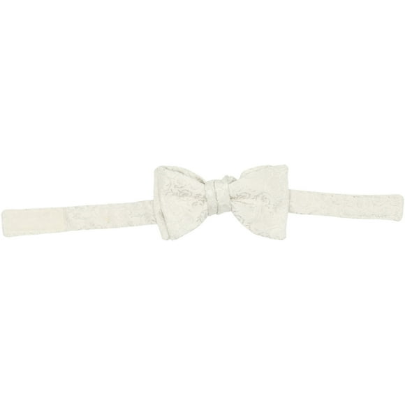 Carrot and Gibbs Men's White Vine Embroidered Velcro Bow Tie - One Size