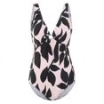 thumbnail image 3 of Gibobby Batas de baño mujeres spa Traje de baño sexy con cintura conservadora para mujer Traje de baño con estampado de hojas Bikini Trajes de baño de un(Negro,G), 3 of 5
